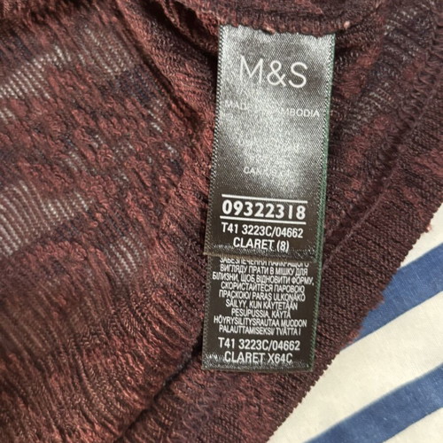Marks & Spencer lace blouse new, size S 36 8, brown