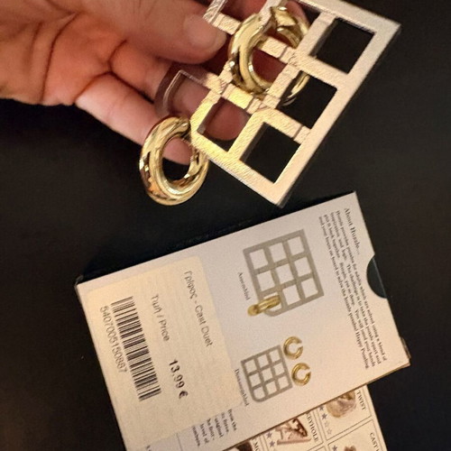 Huzzle Cast Duet metal puzzle Level 3 Hanayama brain teaser
