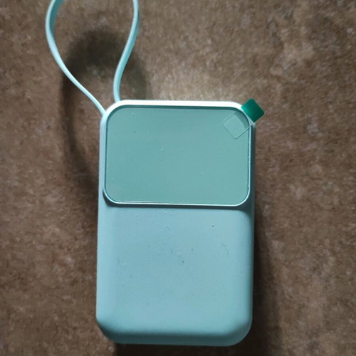 Powerbank 10000mAh turquoise with built-in cables new