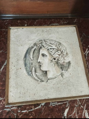 Old fresco painting used 34x34cm