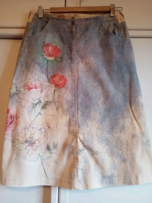 Floral denim φούστα