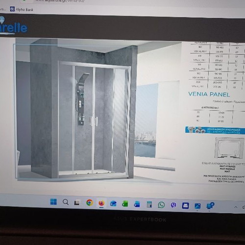 Aquarelle Viena 80 Shower Cabin new, chrome, wall-to-wall, 188x185 cm