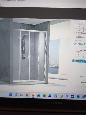 Aquarelle Viena 80 Shower Cabin new, chrome, wall-to-wall, 188x185 cm