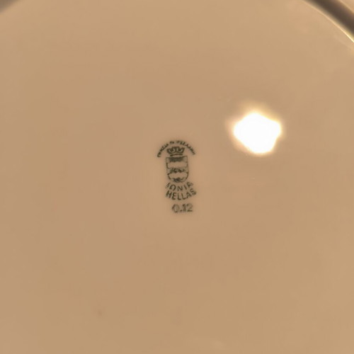 Ionia Hellas vintage porcelain plate set, 8 pieces, embossed design