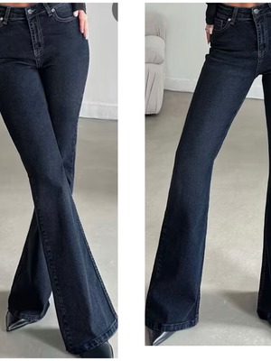 Elastic Flared Jeans M New