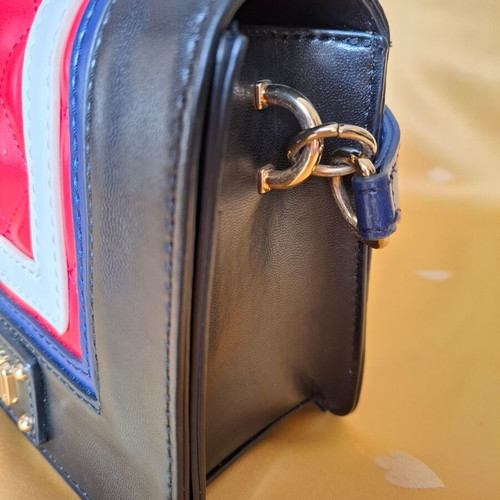 Moschino shoulder bag tricolore like new, blue and red