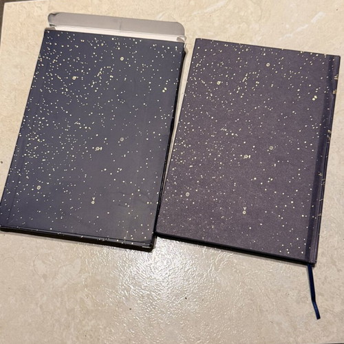 Dior notebook with case, dark blue with gold details