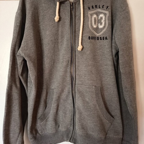 Harley Davidson grey zip-up hoodie XL, authentic