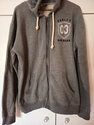 Harley Davidson grey zip-up hoodie XL, authentic