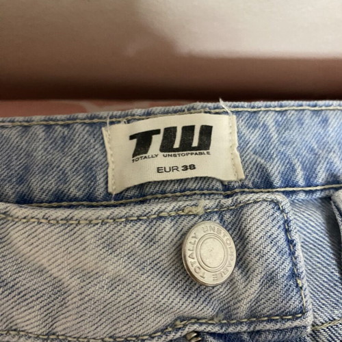 Pink Woman jeans with rips, blue, size M / 38 / 10