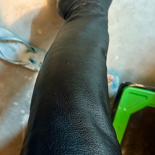 Leather boots with fur used, size 38, black