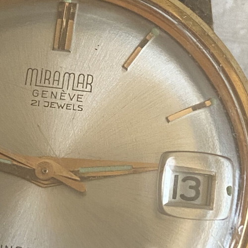 Miramar vintage men's mechanical wristwatch Geneva 21 jewels used