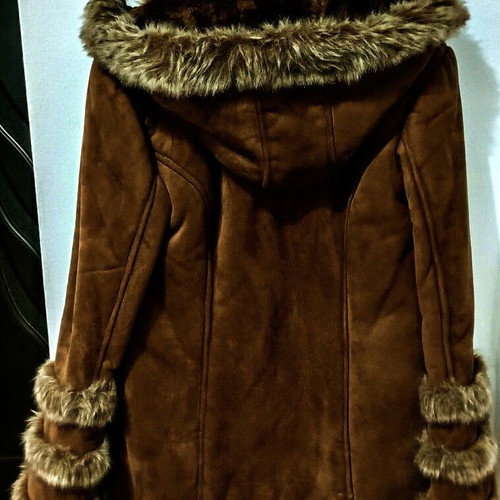 Feifa Mouton Style Women's Coat like new, brown, boho style