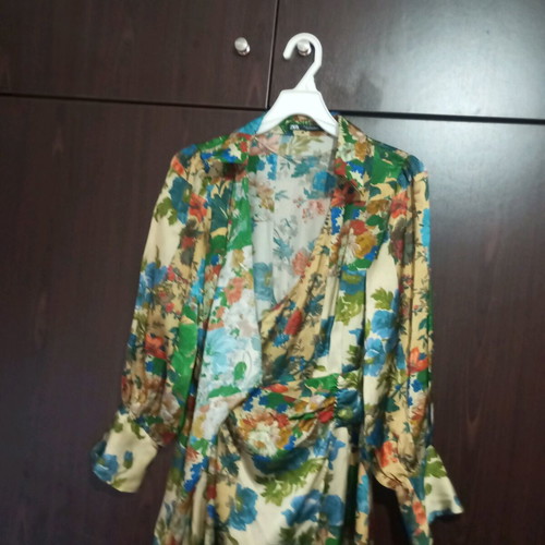 Satin dress Zara used, multicolor, size small