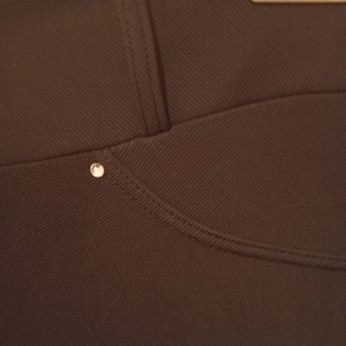 Elastic brown leggings pants used with strass details size M