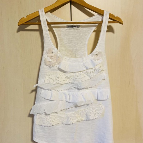 Abercrombie & Fitch sleeveless blouse like new, organic cotton, white