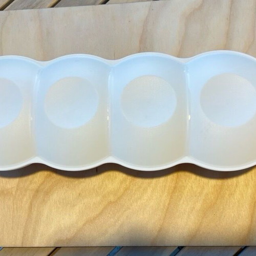 Tupperware Allegra 4-Section Serving Tray new, white and gold