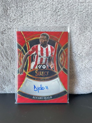 2025-26 Panini Select La Liga Alvaro Djalo Red Wave Prizm Signatures Auto like new