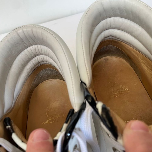 Christian Louboutin men's leather shoes used, sporty white, size 41