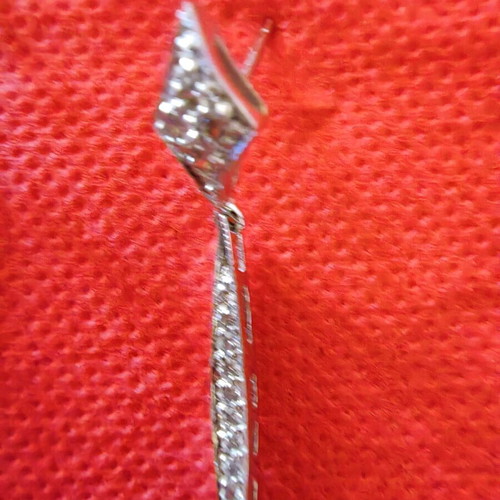 Silver 925 earrings with zircon and pearl like new