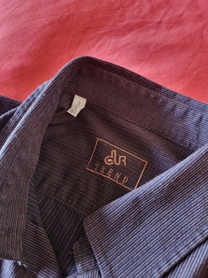 Dur striped shirt used, brown, size 16 1/2