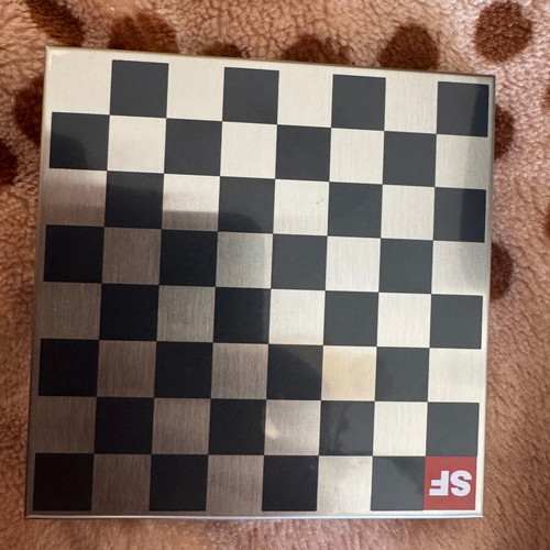 Mini Travel Board Game Chess, Checkers and Backgammon in Metal Case like new