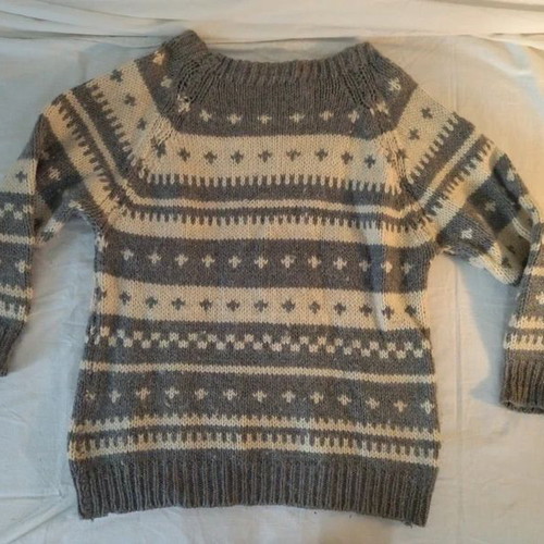 90s wool sweater with traditional Fair Isle pattern, like new