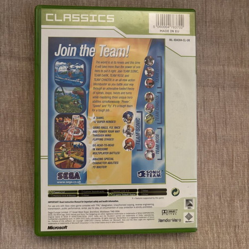 Sonic Heroes Classics Edition Xbox Original game, English full