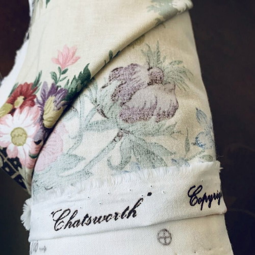 Chatsworth vintage cotton sateen fabric by Sanderson