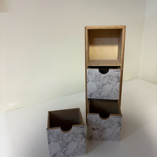 Wooden drawer organizer with 3 drawers