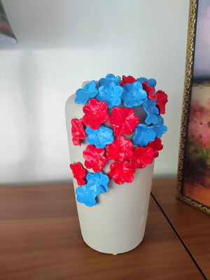 Handmade ceramic vase with 3D floral decoration