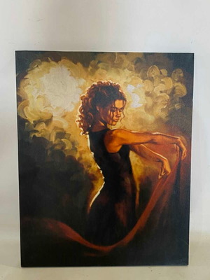 Vintage woman painting used 50x39