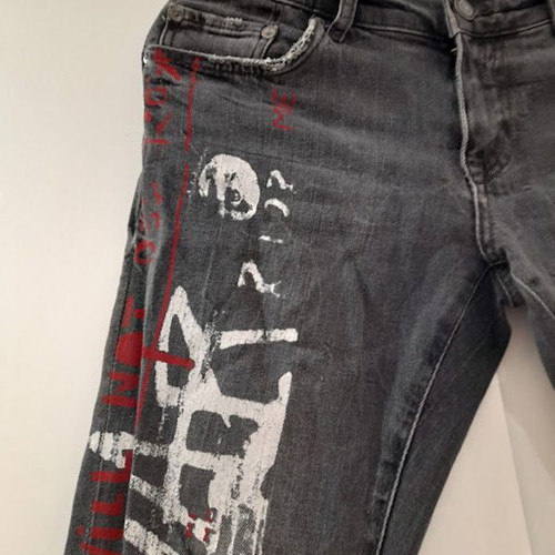 Zara special edition jeans like new, size 36, gray and red