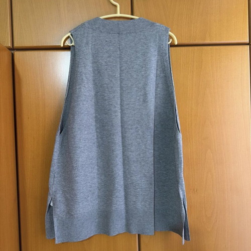 Sfera sleeveless vest blouse, grey, size M