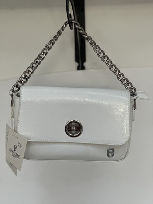 Τσάντα Bag to Bag λευκή χειρός με ασημί αλυσίδα καινούργια