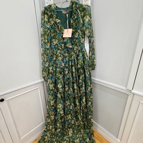 Diamond Creation Maxi Dress New Green Floral