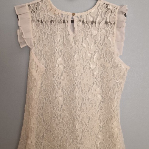 Lace blouse white used, size M