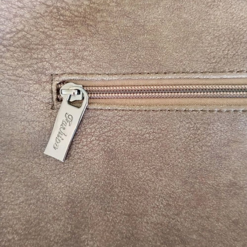 Women's crossbody bag used, light brown, large capacity