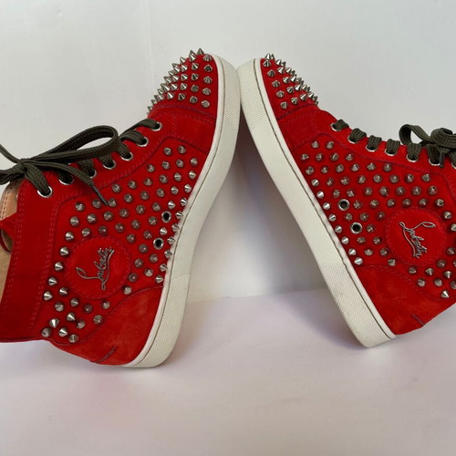 Christian Louboutin suede sneakers used, size 37.5, orange