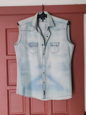 Denim πουκάμισο Armani Jeans XL σαν καινούργιο, μπλε με πουά μοτίβο