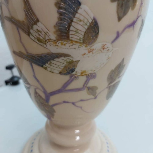 Opaline oil lamp, height 66 cm