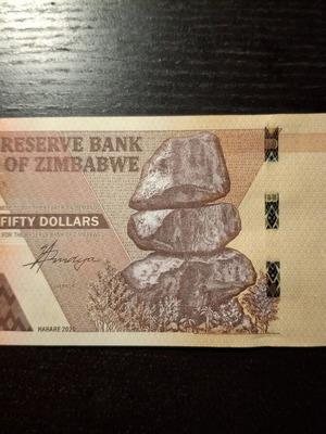 Zimbabwe 50 Dollar Banknote 2020 like new