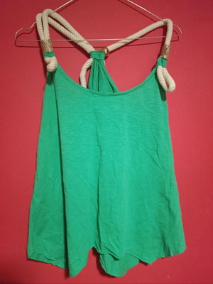 Top with unique straps like new, green