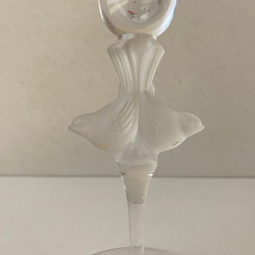 Sasaki crystal candlestick used, height 19cm