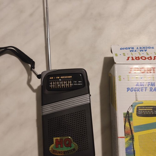 Sports ST-14 vintage AM/FM pocket radio, new old stock