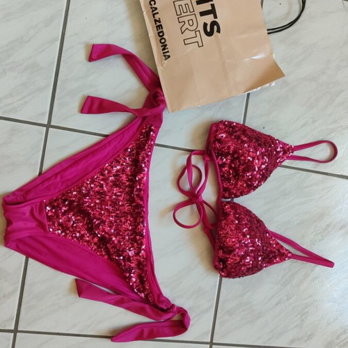 Calzedonia triangle bikini set, pink, size M