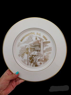 Collector porcelain plate with Lincoln image, like new, LENOX Mansfield 26.6 cm