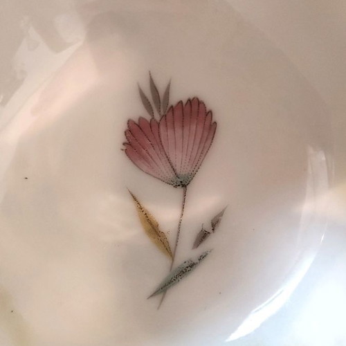 Serving bowls used, pack of 6, porcelain flower-shaped from Japan