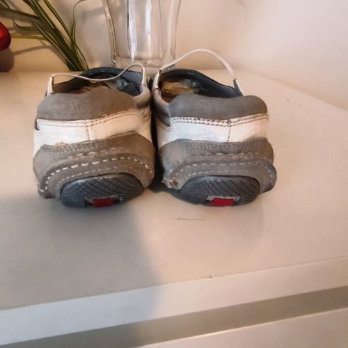 Prada leather ballerinas used, size 38.5, gray and blue