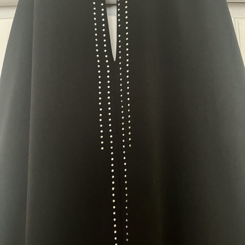 On Line Jeans black long elastic dress with silver details